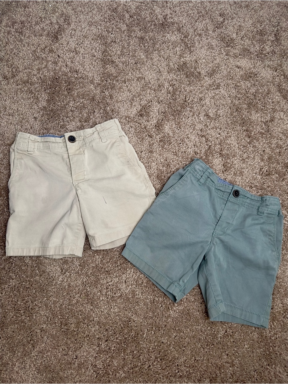 OshKosh B'gosh Boys' Sage Green  and Khaki Flat Front Shorts